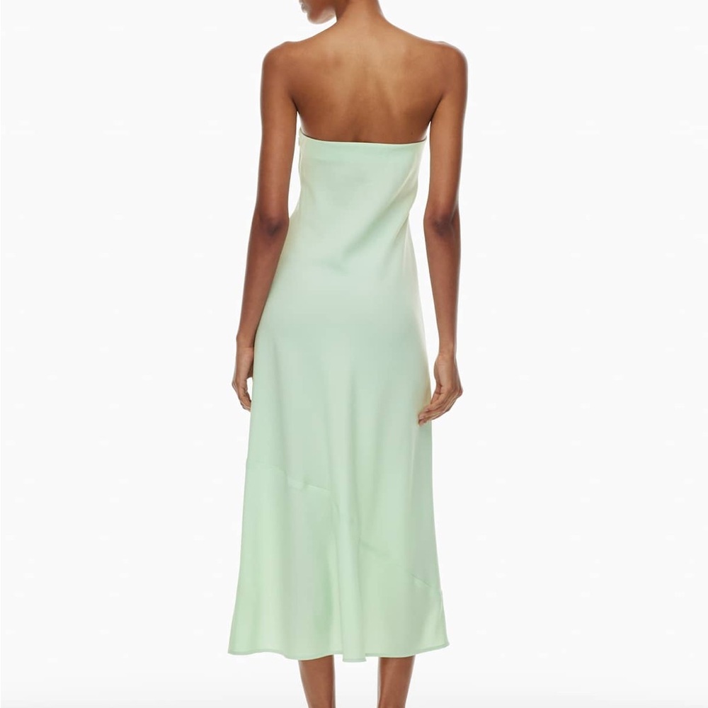 BABATON Resolution Strapless Dress Luxury Mirror Crepe XS Maxi Dress Mint Green - Picture 13 of 13